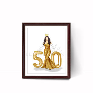 Affiche joyeux 50e anniversaire