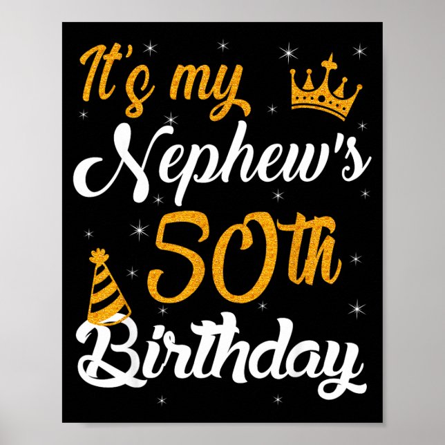 Affiche Joyeux 50e Anniversaire à Mon Neveu 1975 50 Ans (Devant)