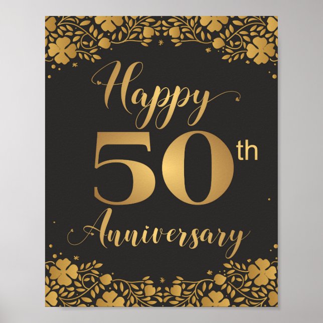 Affiche Joyeux 50e anniversaire Jublilee Mariage d'or (Devant)