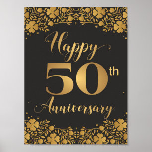 Affiche Joyeux 50e anniversaire Jublilee Mariage d'or