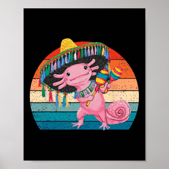 Affiche Joyeux 5 De Mayo Axolotl Sombrero Cinco De Mayo Gi (Devant)