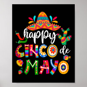 Affiche Joyeux 5 De Mayo Cinco Viva Mexique Chemise Pour L