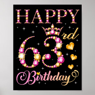 Affiche Joyeux 63e Anniversaire 63 Ans Hommes Femmes Anniv