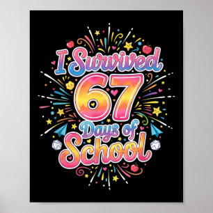 Affiche Joyeux 67 Jours D'école Meme100e Jour D'école Ti