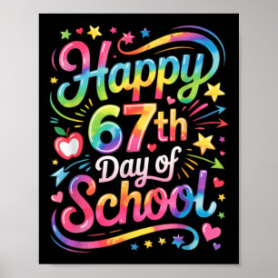 Affiche Joyeux 67 Jours D'école Meme100e Jour D'école Ti