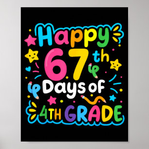 Affiche Joyeux 67e jour de 4e année Mémo scolaire 67 enfan