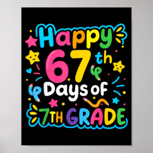Affiche Joyeux 67e jour de 7e année Mémoire scolaire 67 en