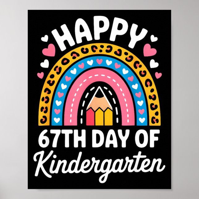 Affiche Joyeux 67e jour de maternelle 67 Meme 6 7 Drôle S (Devant)