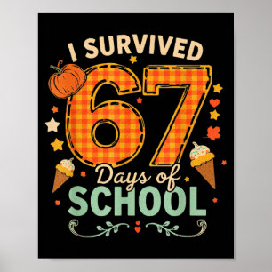 Affiche Joyeux 67e jour d'école drôle de professeur de Tha