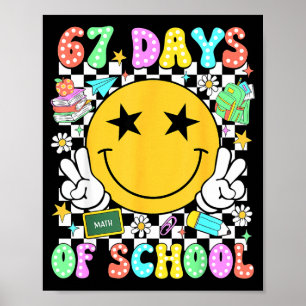 Affiche Joyeux 67e jour d'école Vibes Sourire Visage 67 jo