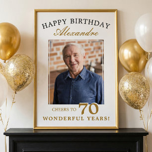 Affiche Joyeux 70e Anniversaire Panneau de fête personnali