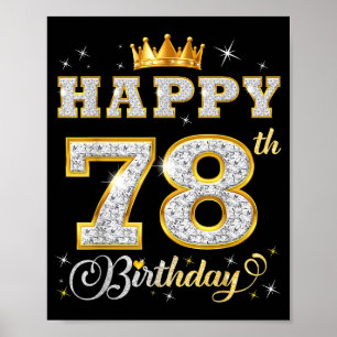 Affiche Joyeux 78e Anniversaire 78 Ans Femmes Hommes Anniv