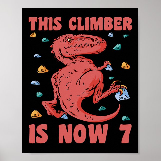 Affiche Joyeux 7 Anniversaire 7 Ans Grimpeur Grimpant 7ème (Devant)