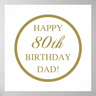 Affiche Joyeux 80e anniversaire papa