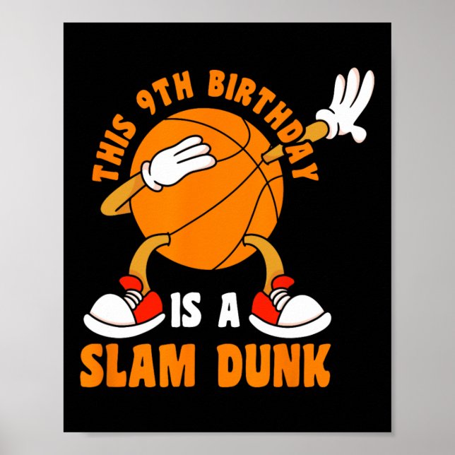 Affiche Joyeux 9 Anniversaire 9 Anniversaire Dab Bysketbyl (Devant)