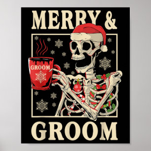 Affiche Joyeux &amp; Mariée de chambre Squelette Noël Bach