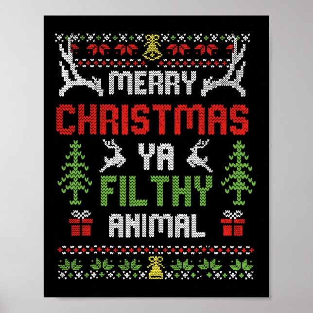 Affiche Joyeux animal de Noël sale Ya (Devant)