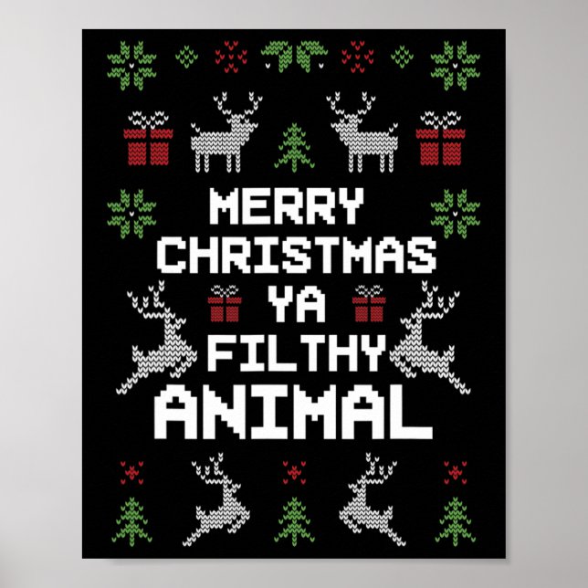 Affiche Joyeux animal de Noël sale Ya (Devant)