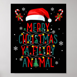 Affiche Joyeux animal de Noël sale Ya Xmas Famille Pajam