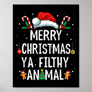 Affiche Joyeux animal de Noël sale Ya Xmas Famille Pajam