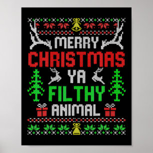 Affiche Joyeux animal de Noël sale Ya Xmas Pyjama 2