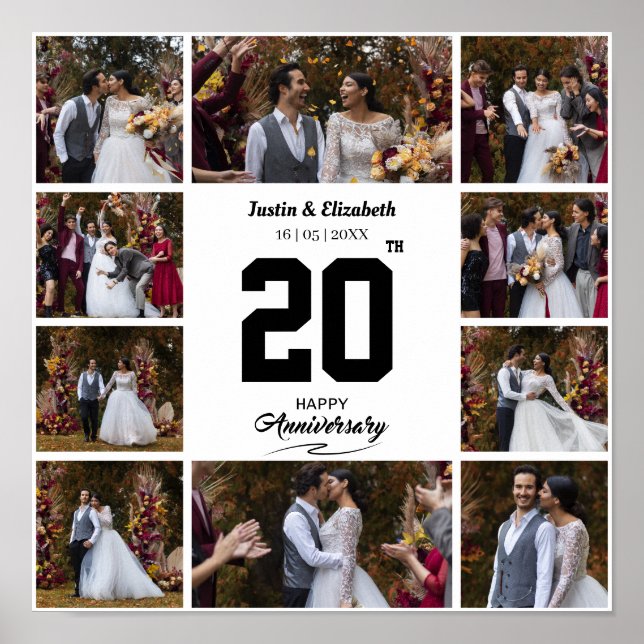 Affiche Joyeux Anniversaire 10 Photos Collage (Devant)