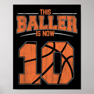 Affiche Joyeux anniversaire 10e 10 ans Basketball Garçons 