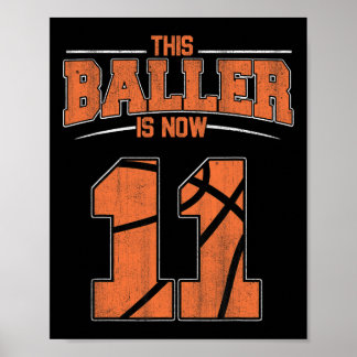 Affiche Joyeux anniversaire 11e 11 ans Basketball Boys El