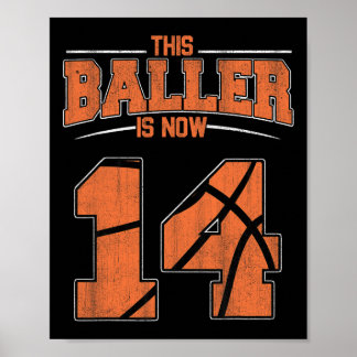 Affiche Joyeux anniversaire 14 ans Bysketbyll Boys Fourtee