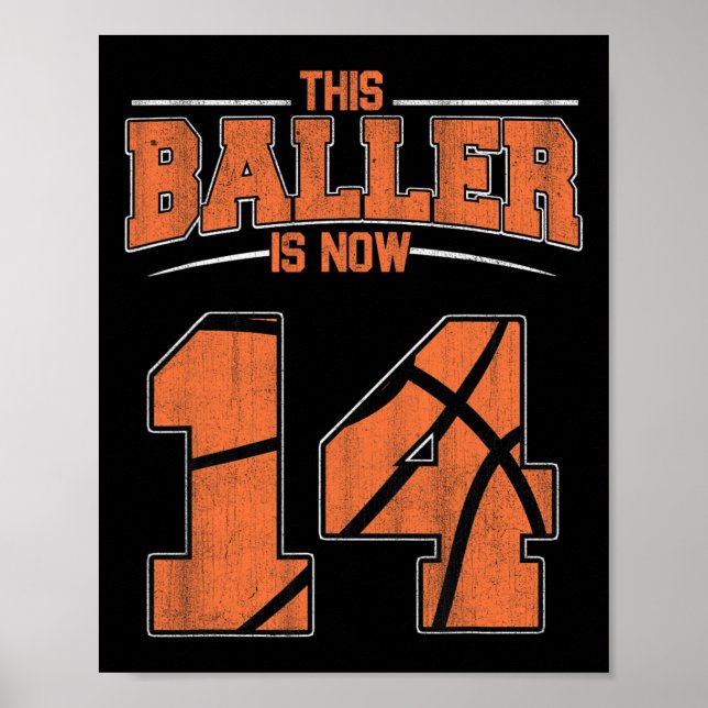 Affiche Joyeux anniversaire 14 ans Bysketbyll Boys Fourtee (Devant)