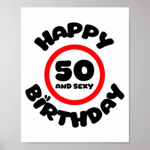 Affiche Joyeux Anniversaire 50 Ans Et Drôle Cadeau 50ème A
