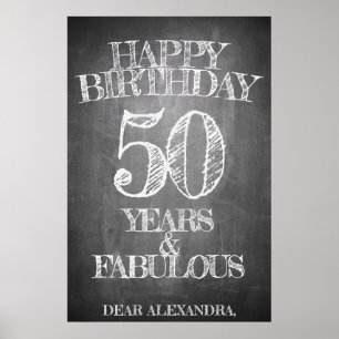 Affiche Joyeux Anniversaire - 50 Ans & Fabuleux
