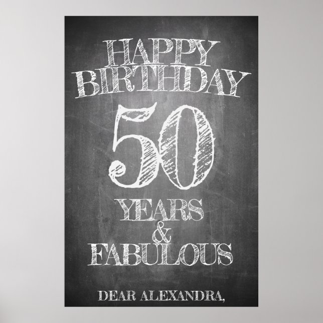 Affiche Joyeux Anniversaire - 50 Ans & Fabuleux (Devant)