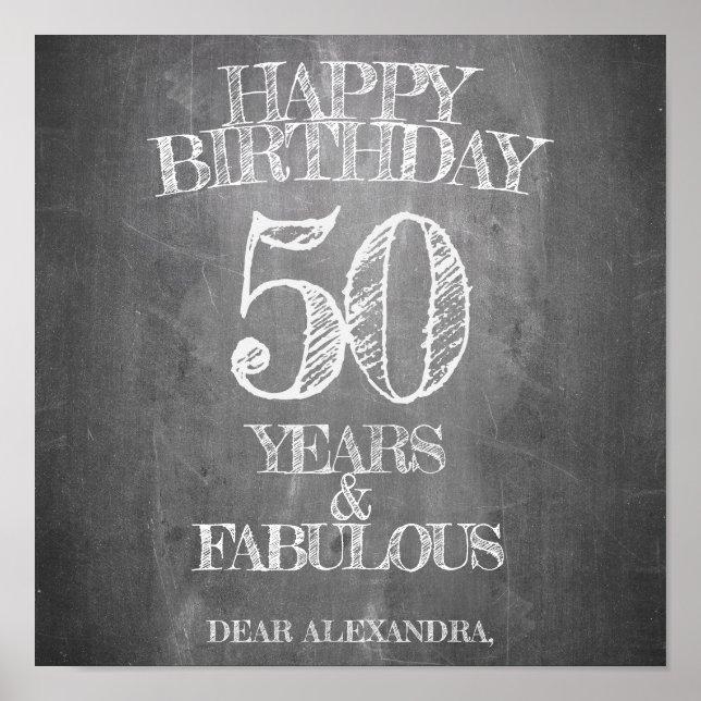 Affiche Joyeux Anniversaire - 50 Ans & Fabuleux (Devant)