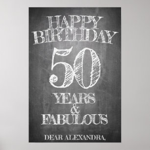 Affiche Joyeux Anniversaire - 50 Ans & Fabuleux