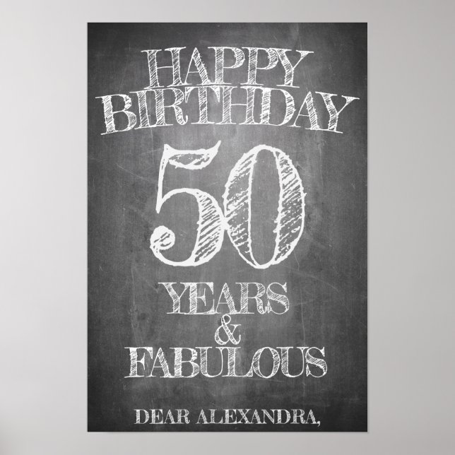 Affiche Joyeux Anniversaire - 50 Ans & Fabuleux (Devant)