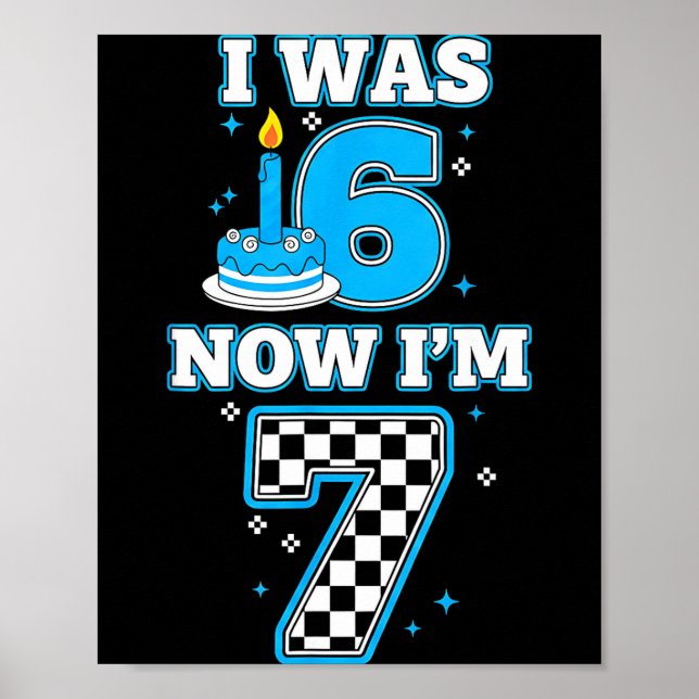 Affiche Joyeux anniversaire 7 ans j'avais 6 ans maintenant (Devant)