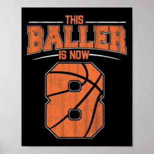 Affiche Joyeux Anniversaire 8e 8 ans Basketball Garçons Ei