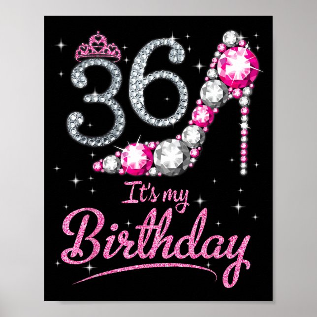 Affiche Joyeux anniversaire à maman Reine 36 ans (Devant)