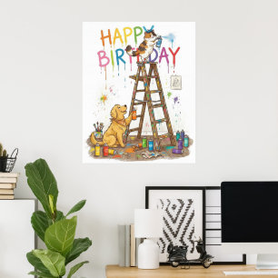Affiche Joyeux Anniversaire Adorable
