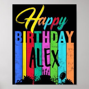 Affiche Joyeux Anniversaire Alex Cadeau Personnalisé Nom P