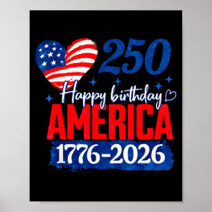 Affiche Joyeux anniversaire amérique 250 ans patriotique