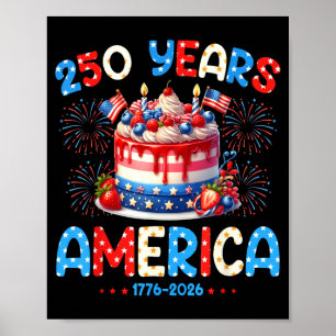 Affiche Joyeux Anniversaire Amérique États-Unis 250 Ans Fe