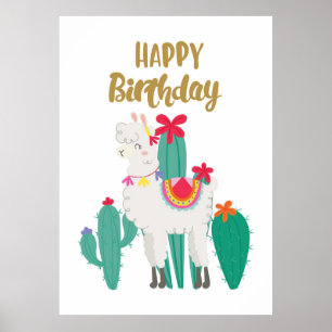Affiche Joyeux Anniversaire Cactus