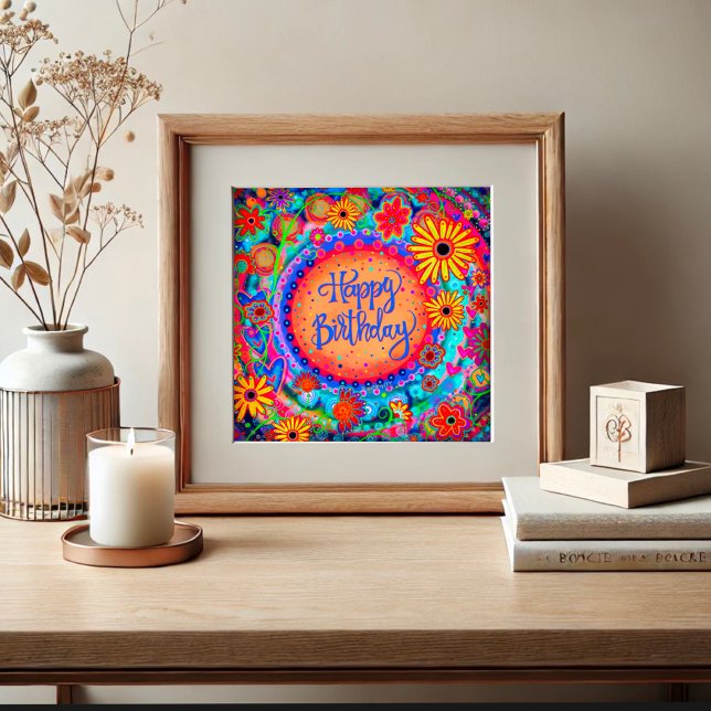 Affiche Joyeux Anniversaire Célébrer Colorful Fun Inspiriv (Créateur téléchargé)