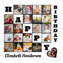 Joyeux anniversaire Custom 21 Photo Collage Cadeau