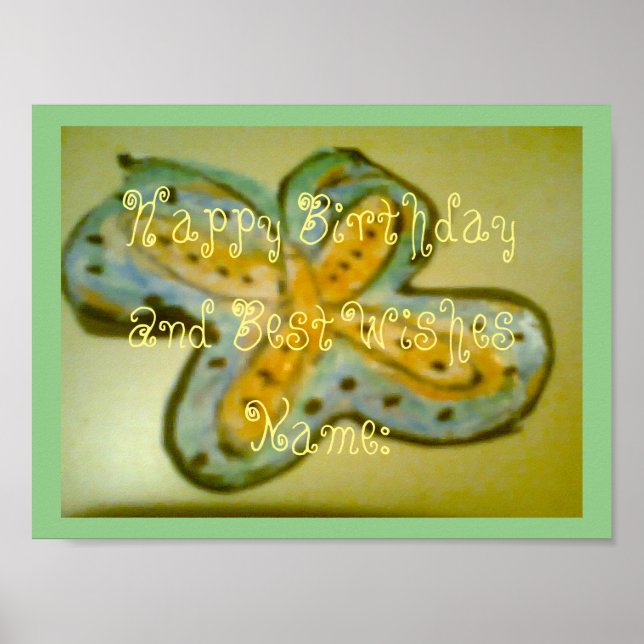 Affiche Joyeux Anniversaire Et Meilleurs Voeux Papier Post (Devant)