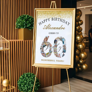 Affiche Joyeux Anniversaire Félicitations pour 60 Ans de P