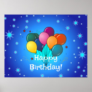 Posters Affiches Toiles Ballons Joyeux Anniversaire Zazzle Fr