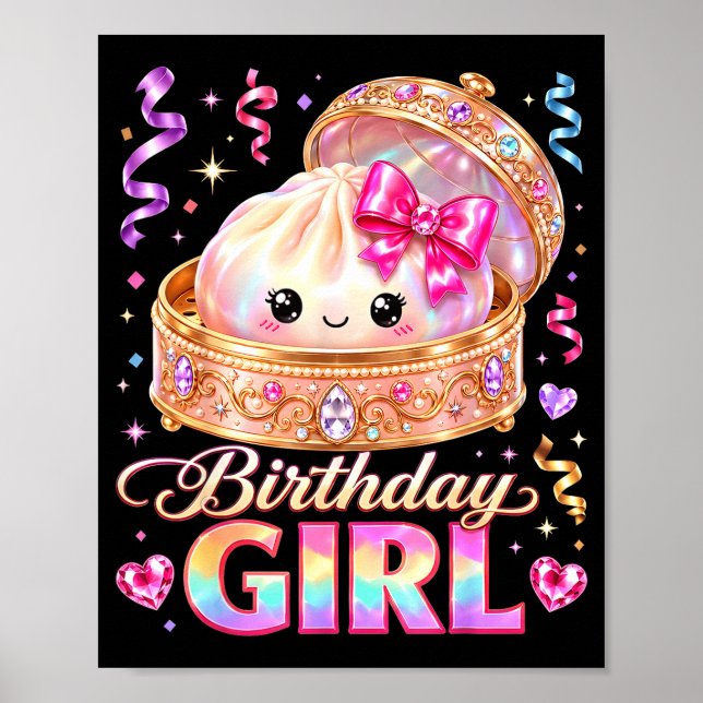 Affiche Joyeux anniversaire fille kawaii anime dumpling an (Devant)